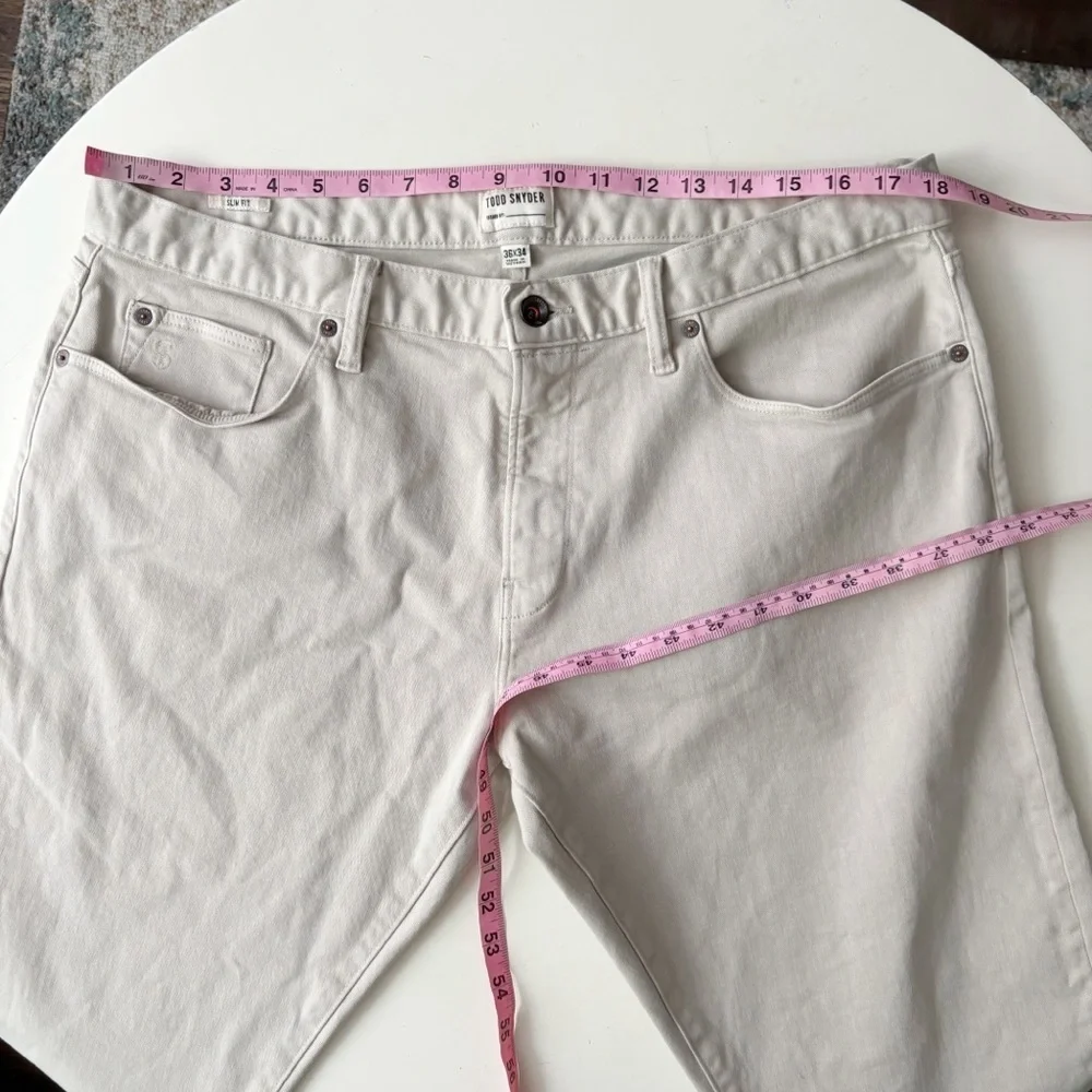 Todd Snyder Men’s Slim Fit 5 Pocket Chino Pant 36x34 Cream